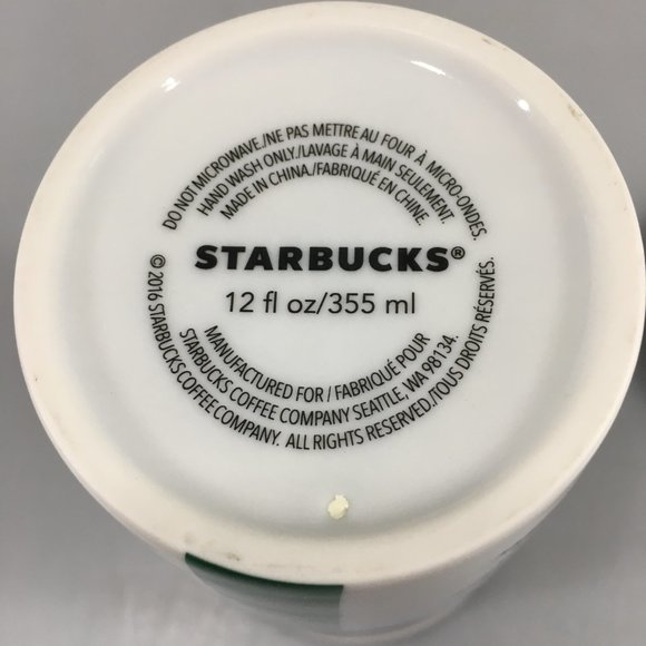 Starbucks White Word Search Alphabet Crossword Ceramic Mug Traveler 12 oz 2016 - Picture 7 of 7